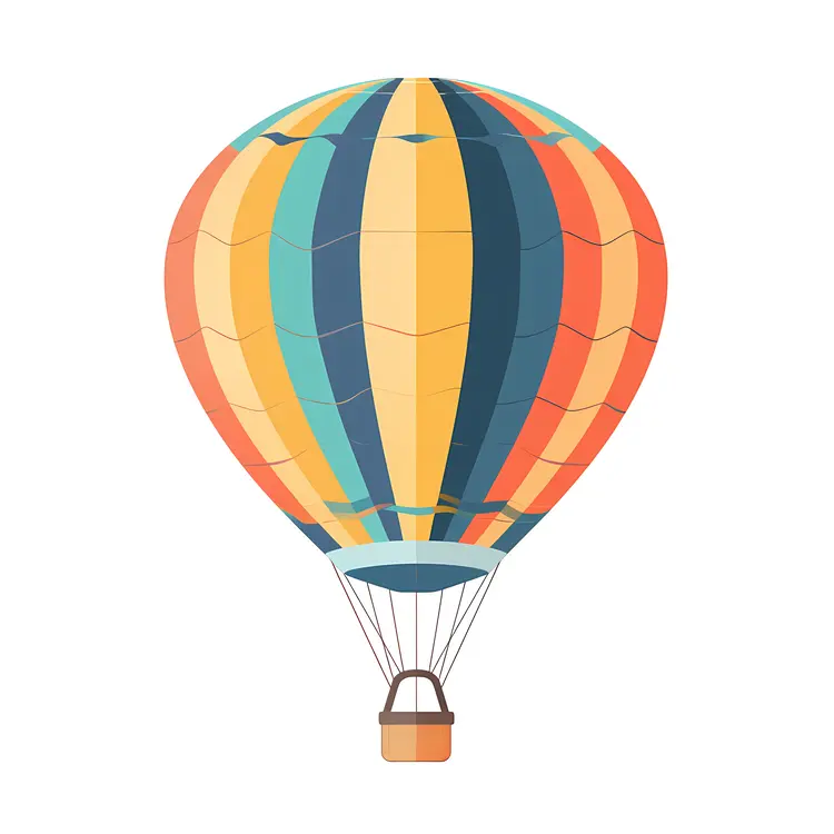 Multicolored Hot Air Balloon in the Sky