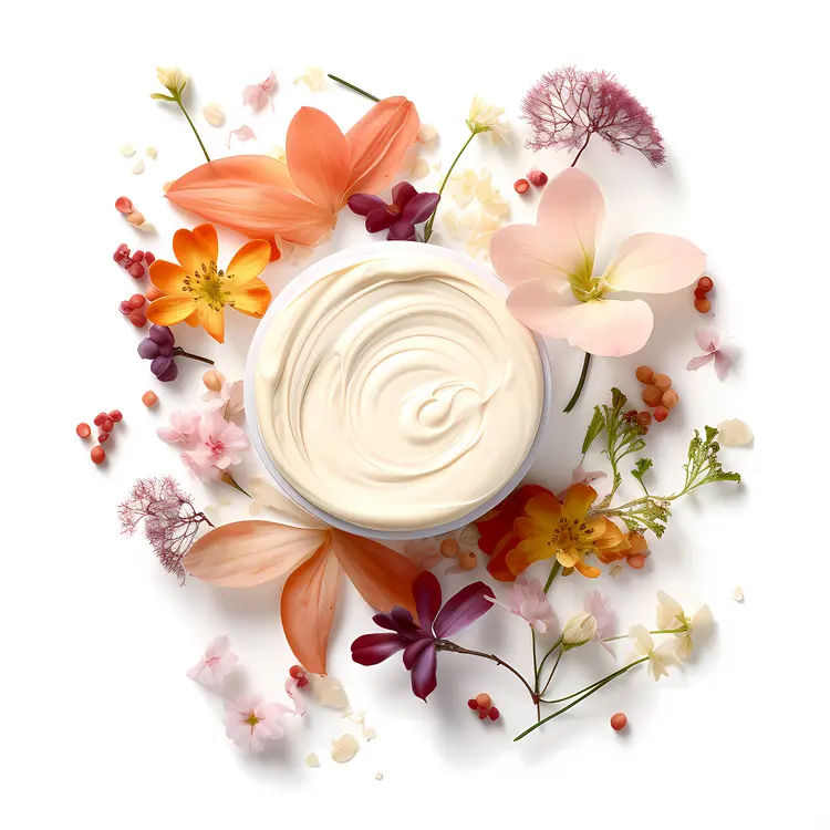 Cream Jar with Floral Design for Skincare