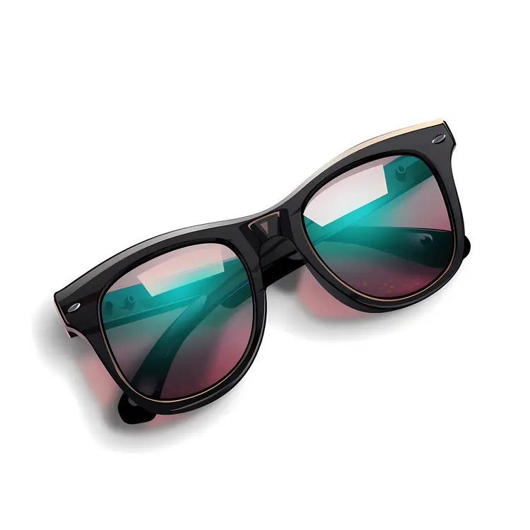Black Sunglasses with Reflective Lenses