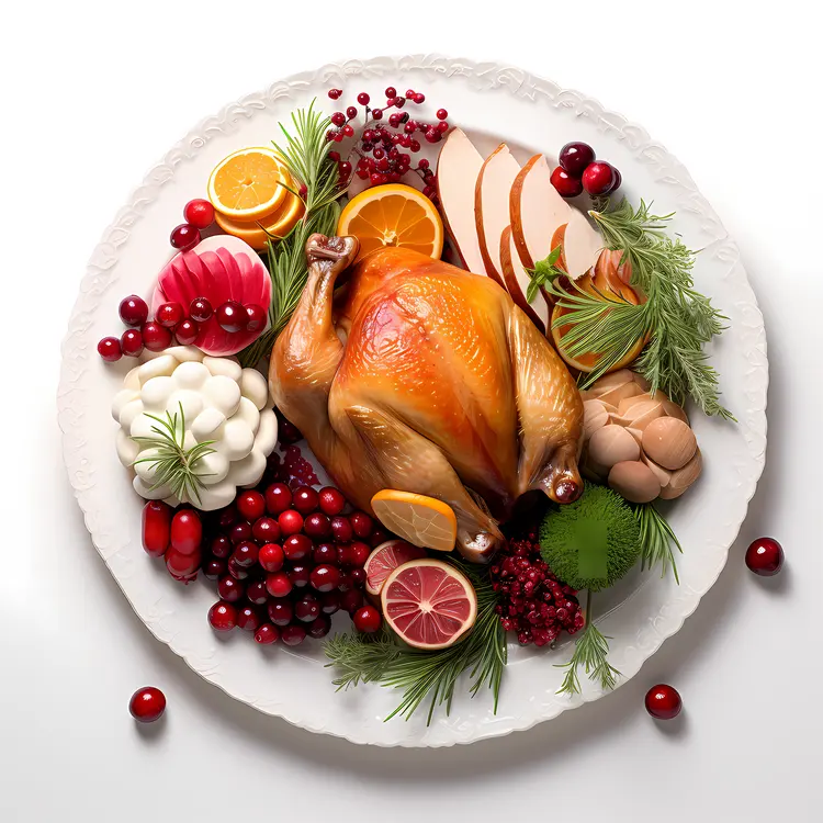 Festive Roast Turkey with Garnish