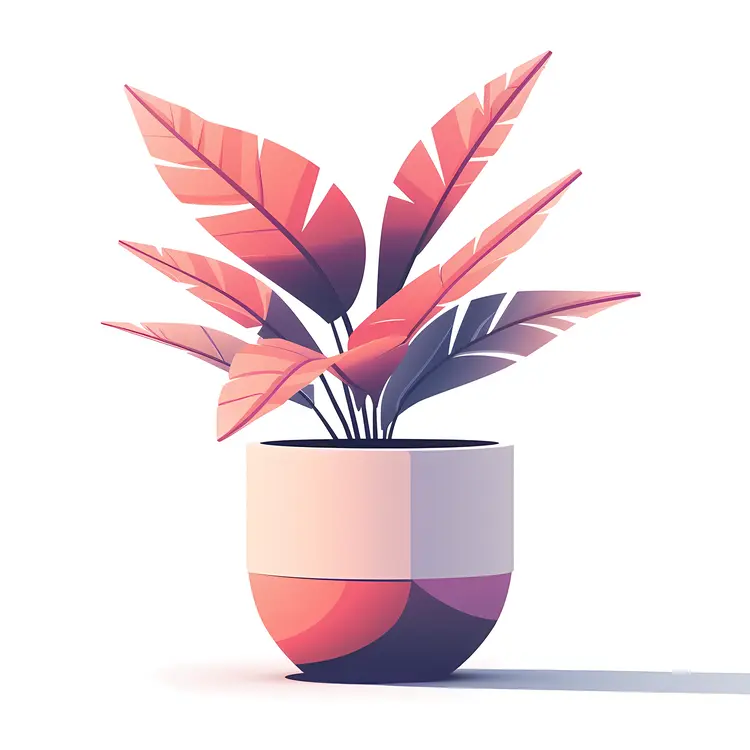 Pink Leaves in Decorative Pot