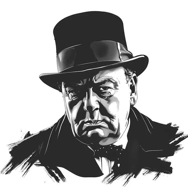 Black and White Portrait of a Man in a Hat