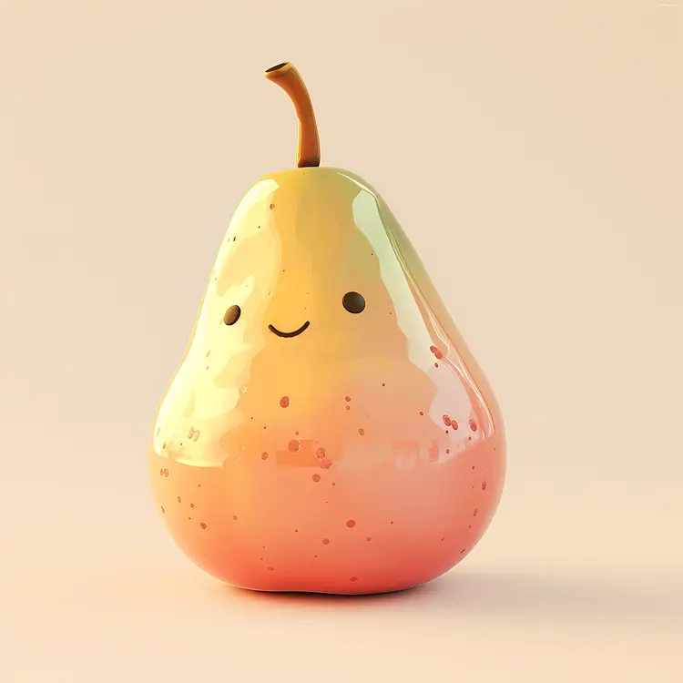 Smiling Cute Pear Cartoon