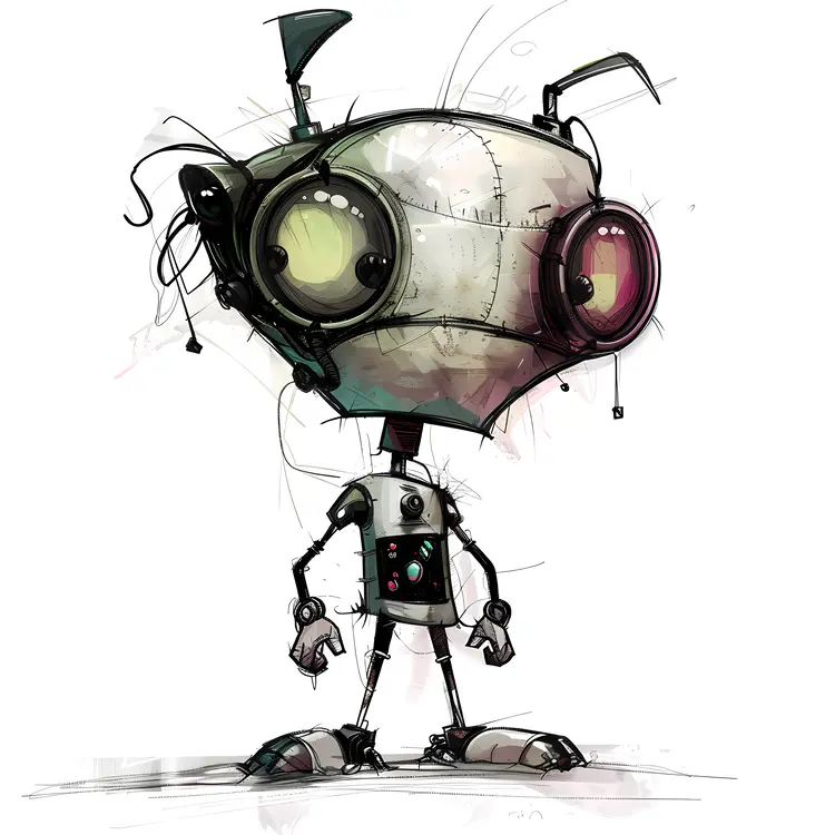 Cute Robot Character Illustration