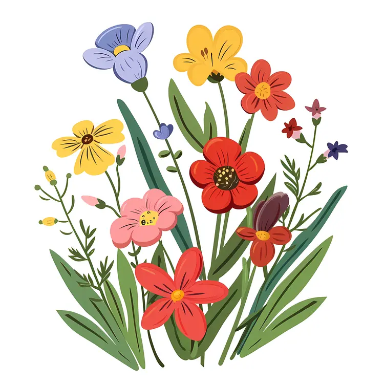 Colorful Flowers Illustration