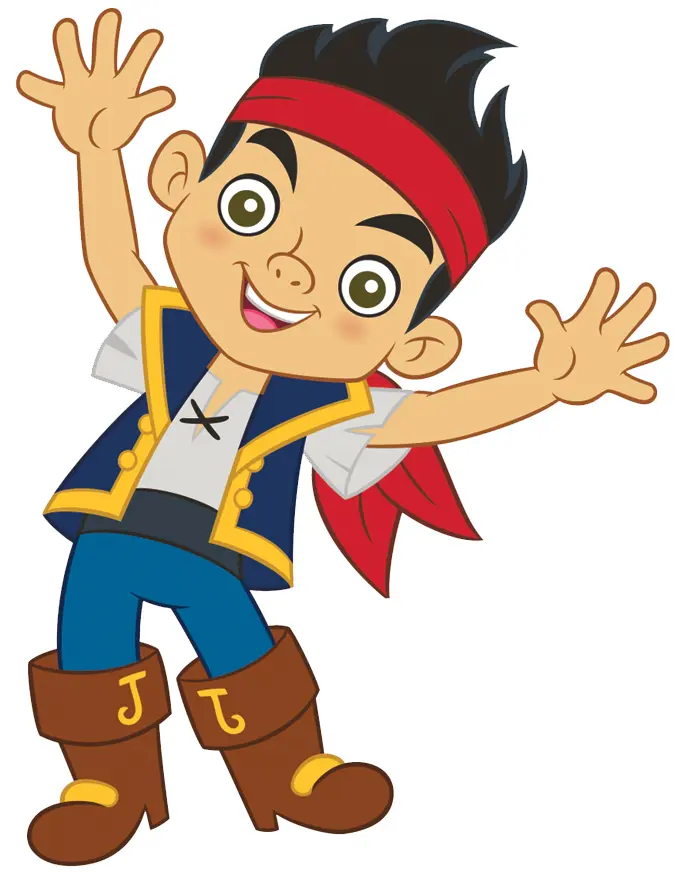 Happy Pirate Character with Bandana and Boots