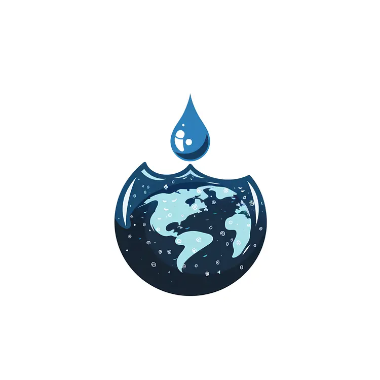 Earth in a Water Drop Illustration