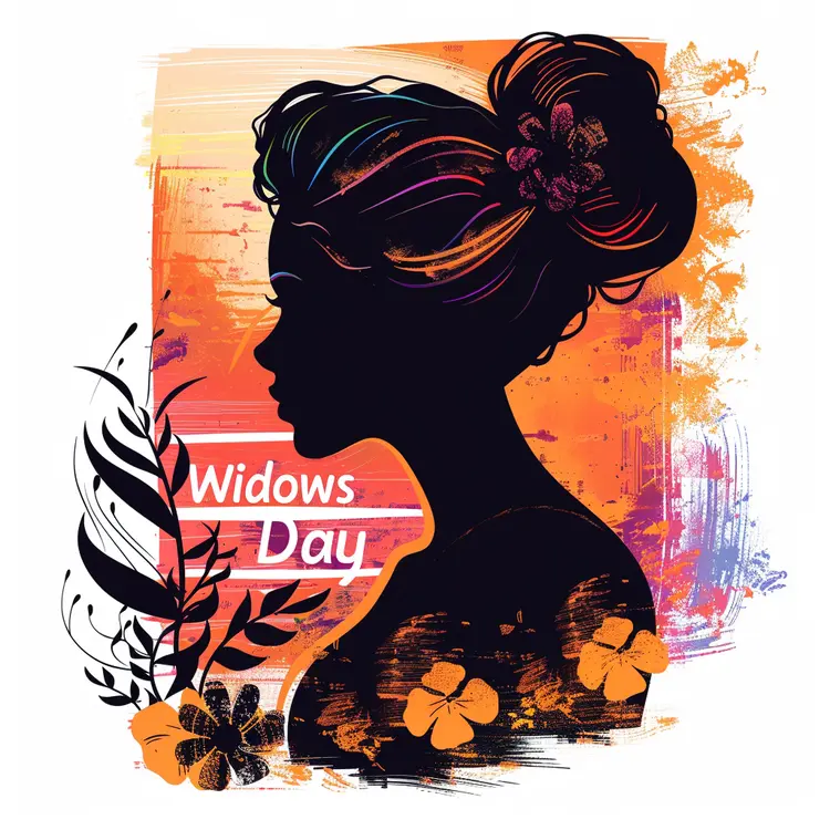 Orange Widow's Day Illustration