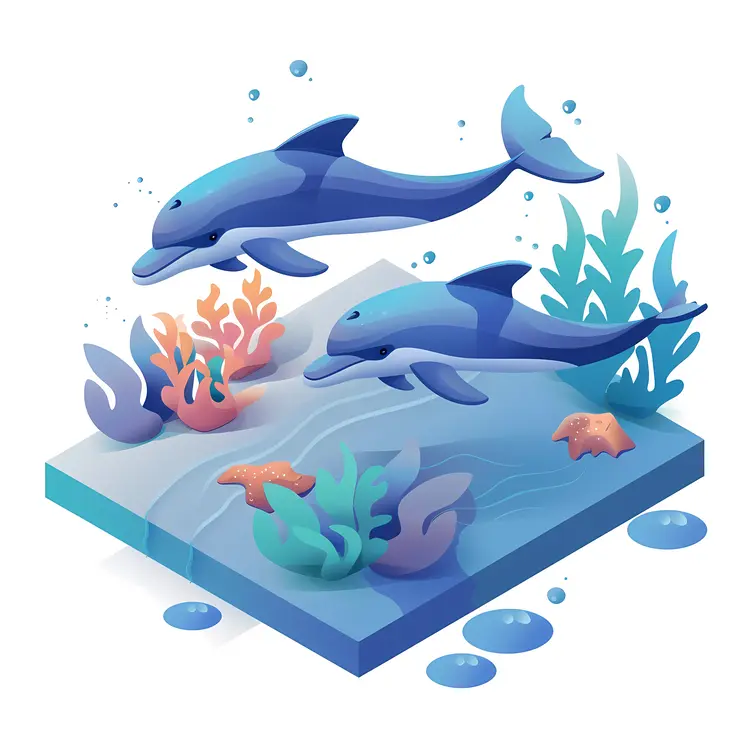 Dolphins Swimming in the Ocean