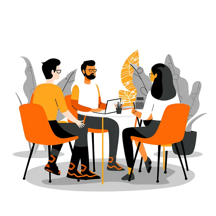Casual Meeting with Laptop and Discussion