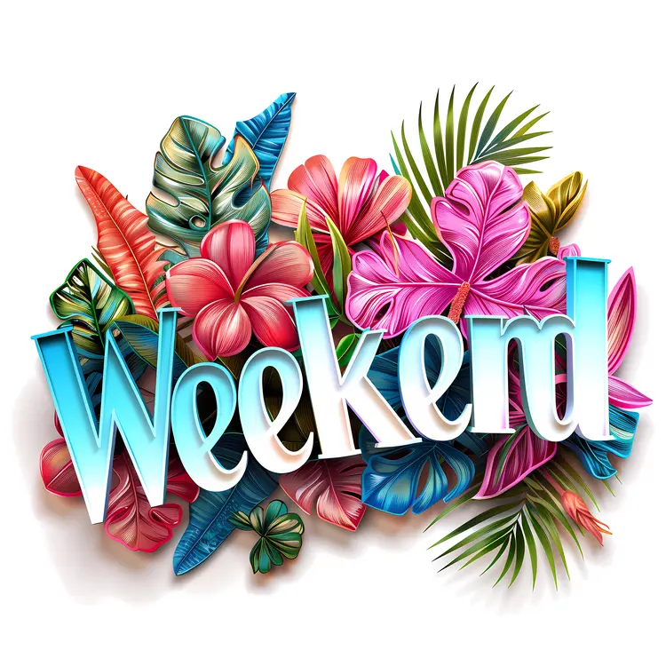 Tropical Weekend Celebration Text