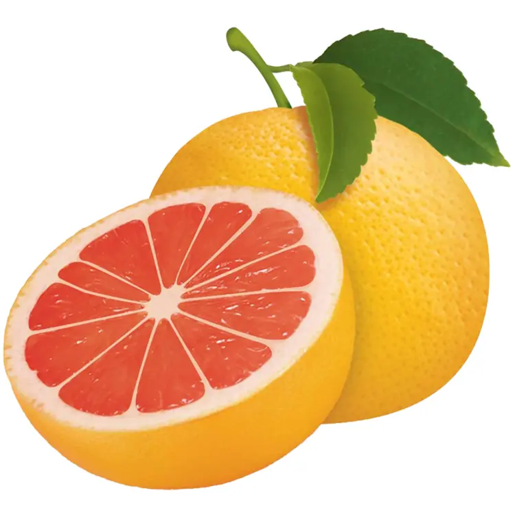Juicy Grapefruit with Leaves