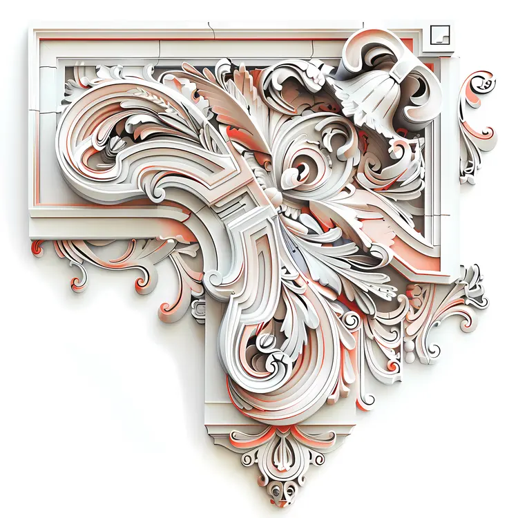 Intricate Ornate Design with Floral Elements
