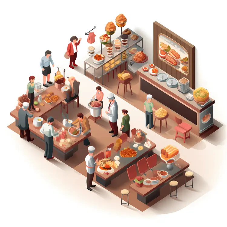 People at Buffet Counter