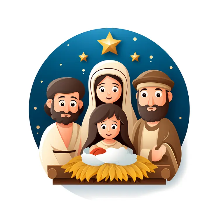 Nativity Scene with Family
