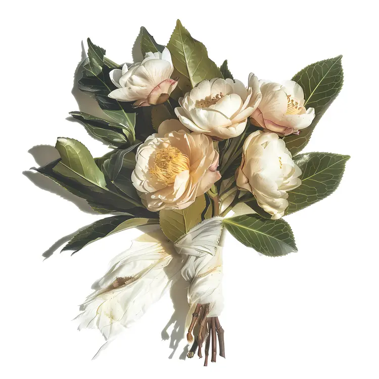 Elegant White Camellia Flower Bouquet