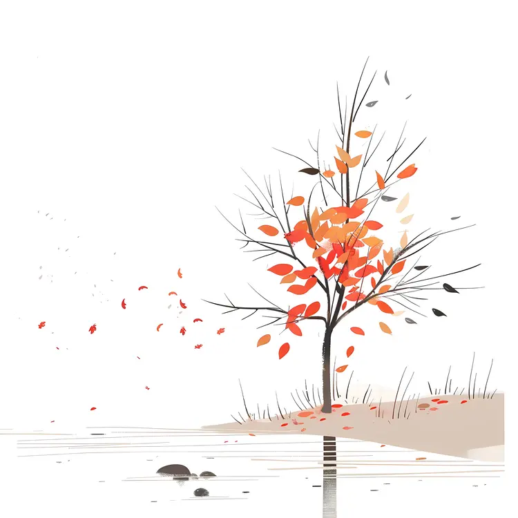 Autumn Tree by the River