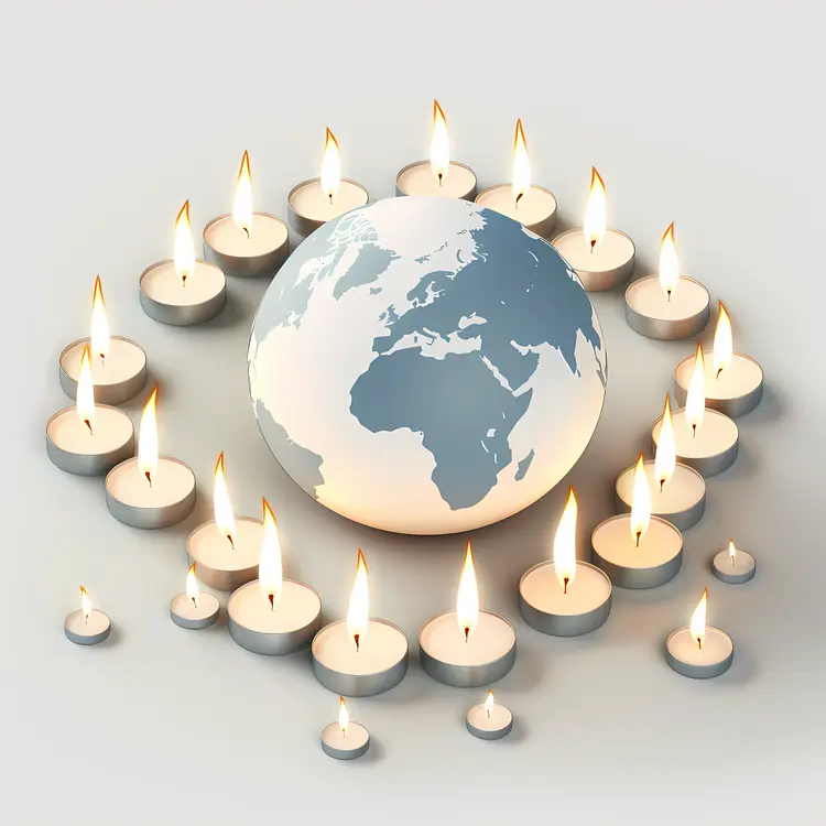 Earth Surrounded by Candles
