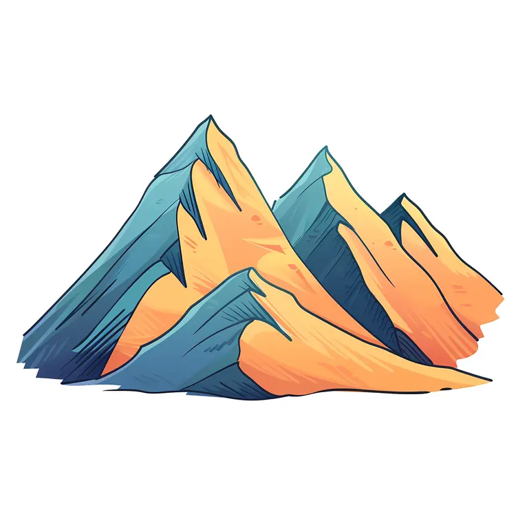 Colorful Mountain Peaks Illustration