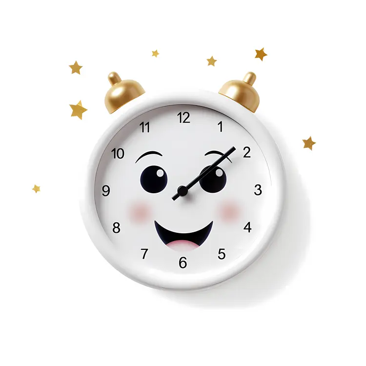 Smiling Clock with Stars