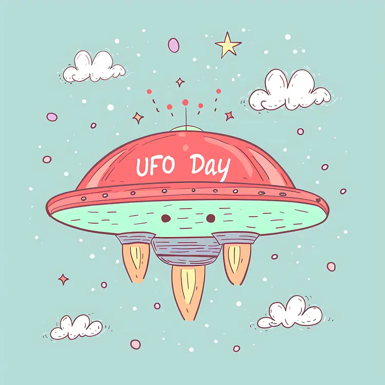 Cartoon UFO for UFO Day