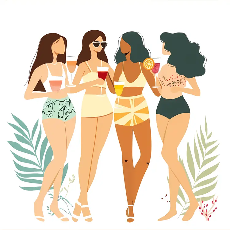 Women Enjoying Summer Drinks