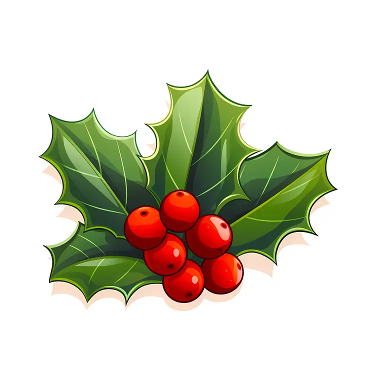 Holly Leaves and Berries Illustration