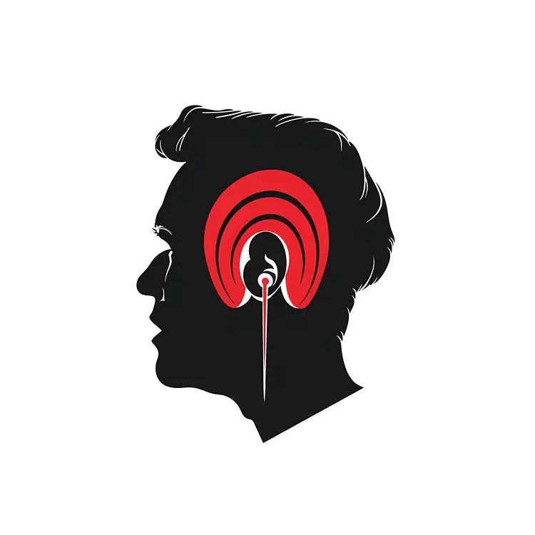 Red Ear Silhouette Illustration