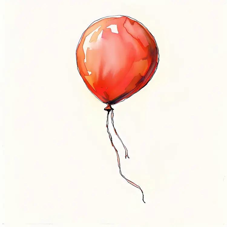 Orange Balloon with String