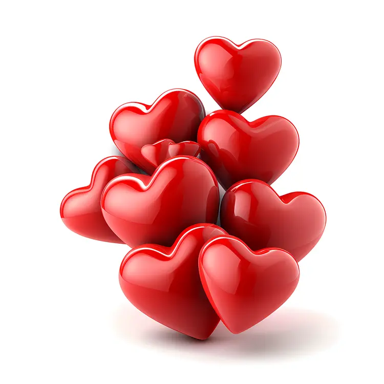 Pile of Shiny Red Hearts