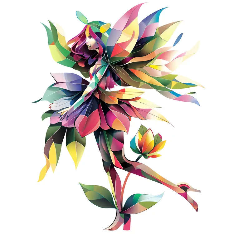 Colorful Fairy with Wings