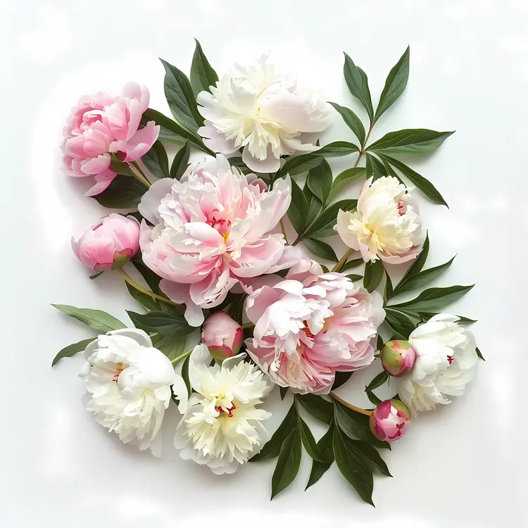 Pink and White Peonies Arrangement