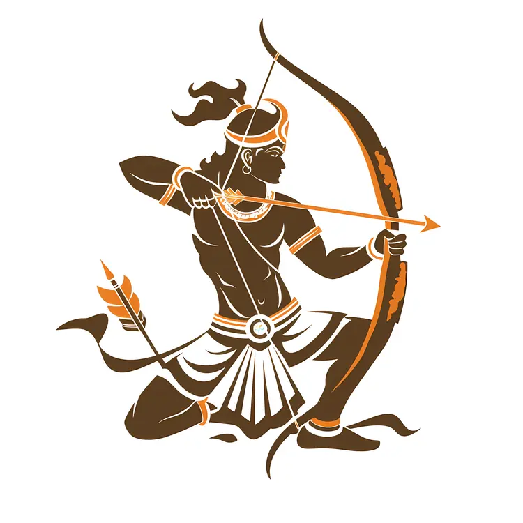 Traditional Archer with Bow and Arrow