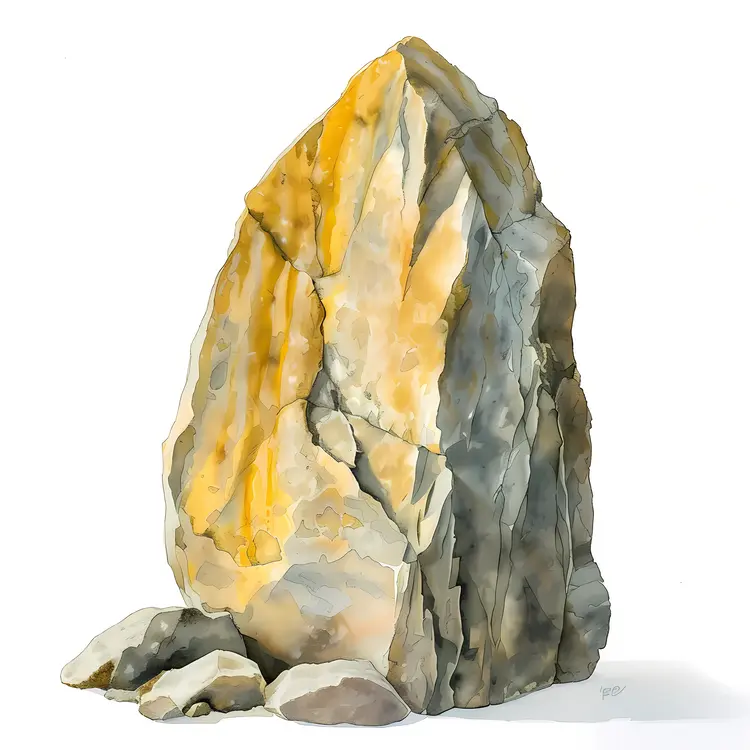 Tall Yellow and Gray Rock
