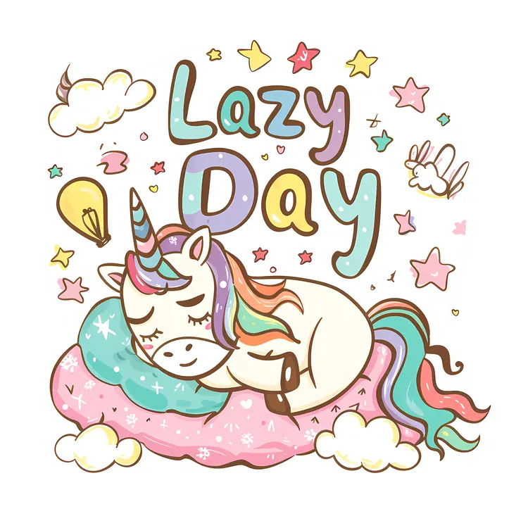 Unicorn Enjoying a Lazy Day