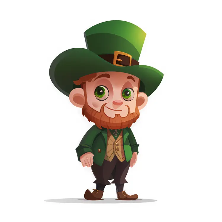Cute Leprechaun in Green Outfit