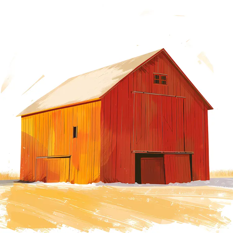 Red Barn in Countryside
