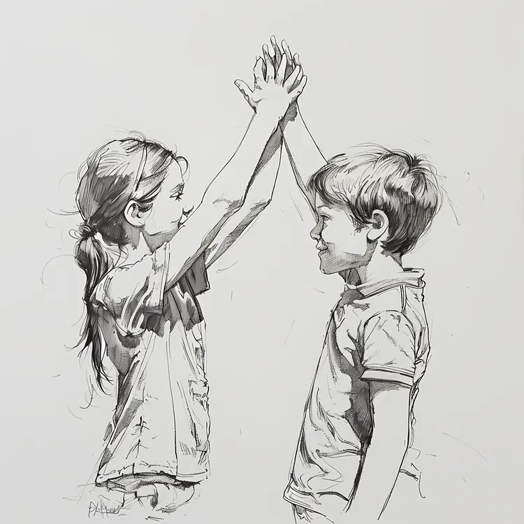 Children High-Fiving