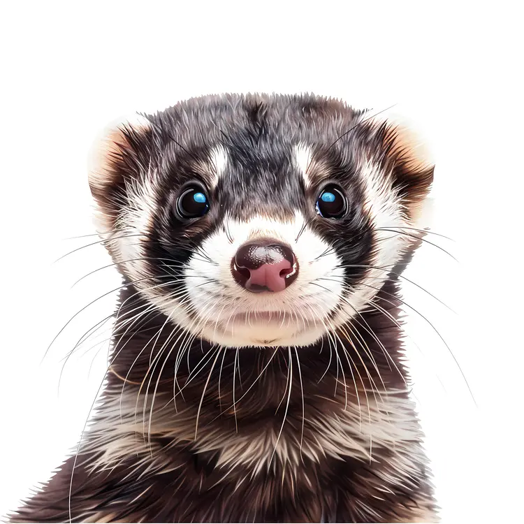 Cute Ferret with Whiskers