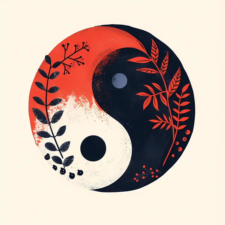Yin Yang with Plants