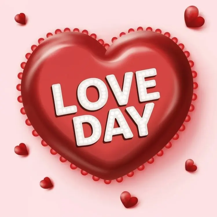 Red Heart Love Day Graphic