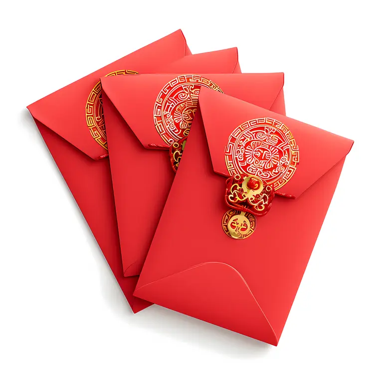 Traditional Red Envelopes with Gold Decorations