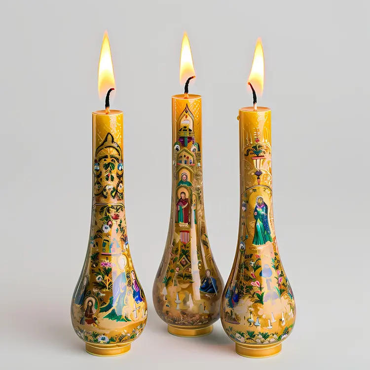 Ornate Decorative Candles with Artistic Designs