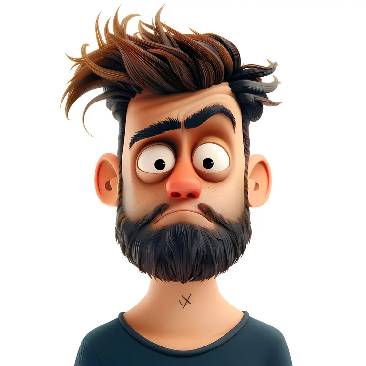 Cartoon Man with Beard