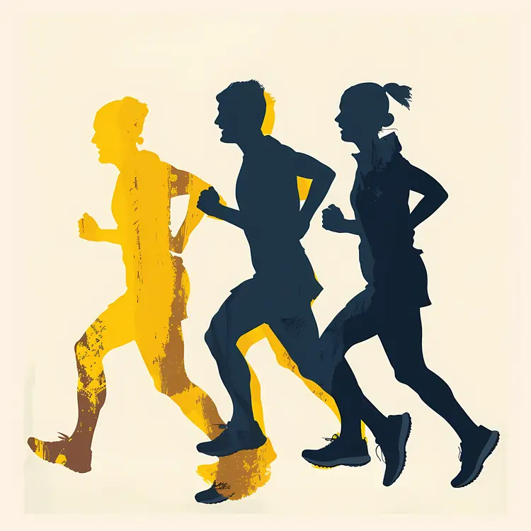 Silhouette of Runners