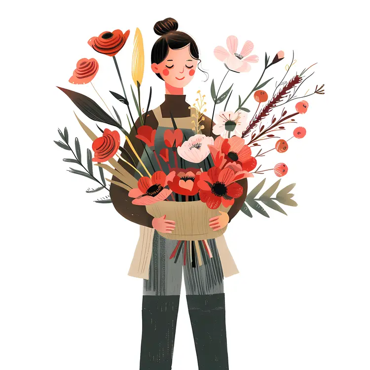 Person Holding Colorful Flower Bouquet