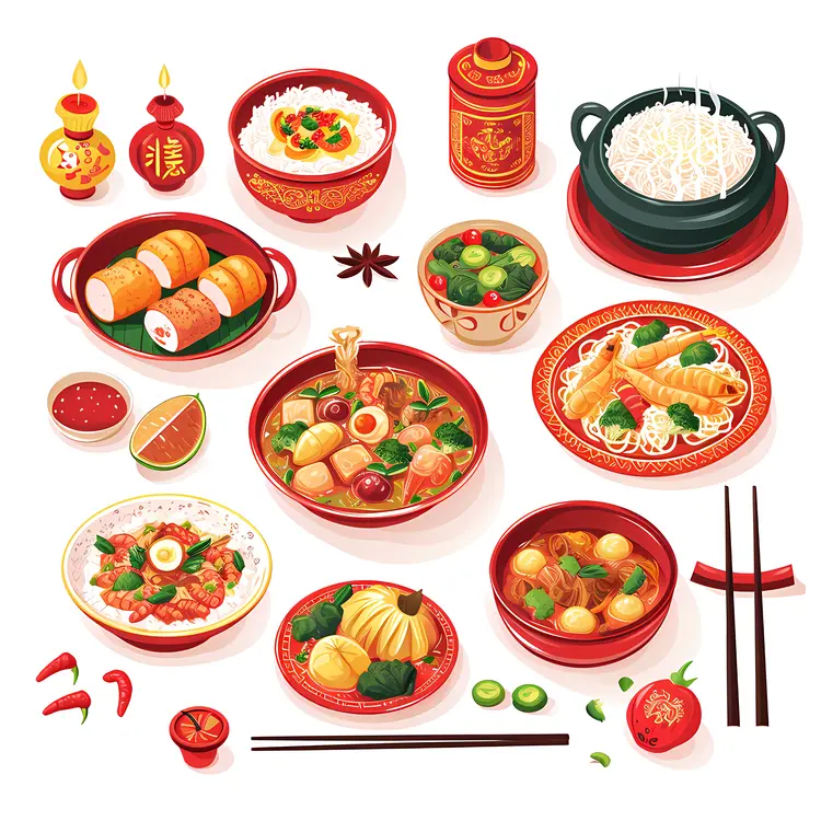 Traditional Chinese cuisine for Chinese New Year