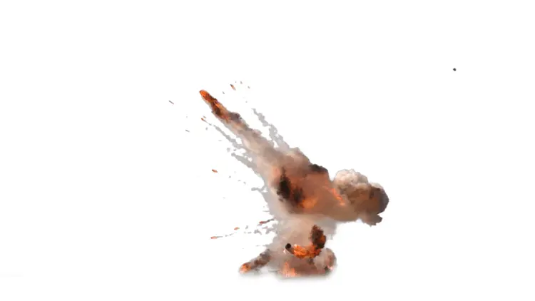 Explosion with Smoke on Transparent Background
