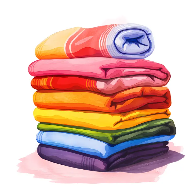 Stack of Colorful Towels