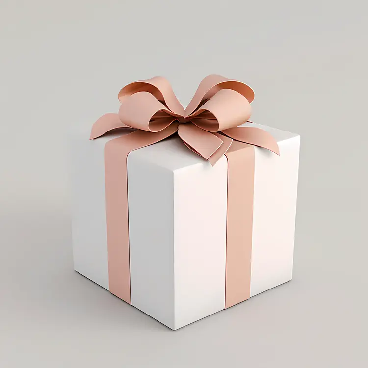 Gift Box with Light Pink Ribbon